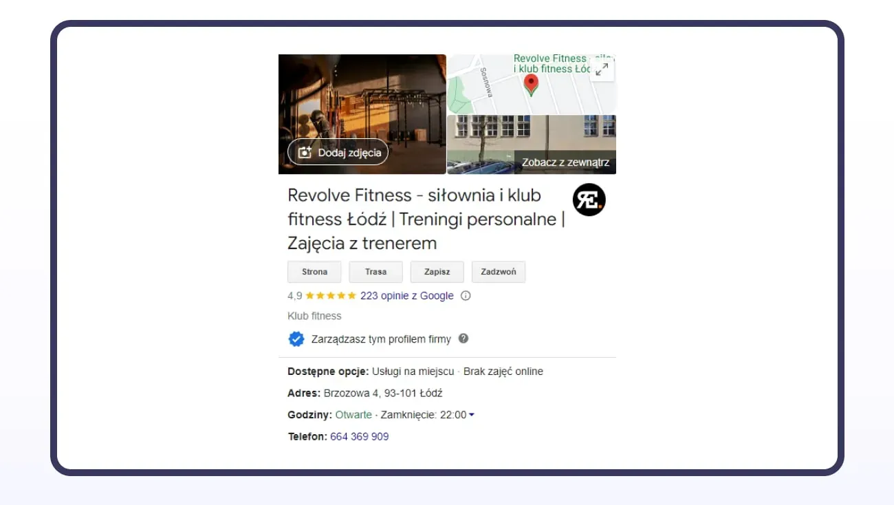 Google Business Profile case study for a gym