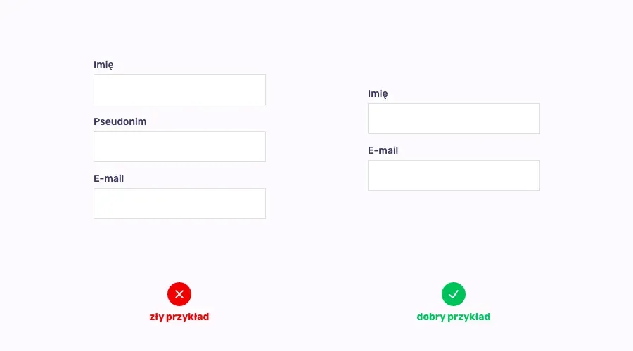 Ask only for essential data