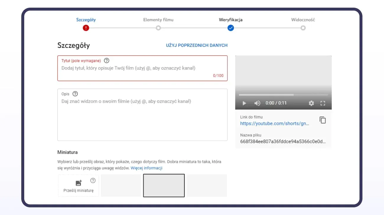 YouTube optimisation - video title