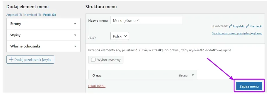 WordPress menu: Save Menu button after removing an item