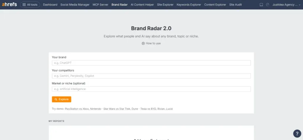 Brand Radar Ahrefs