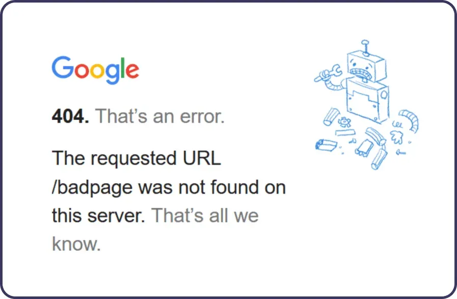 404 error indexing