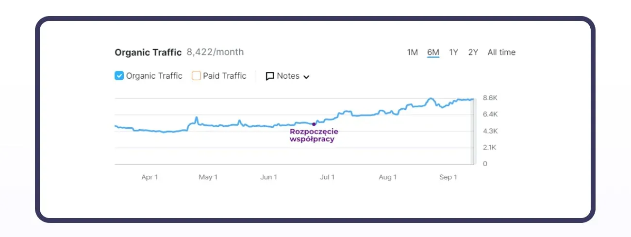 shoe shop SEO case study: organic traffic