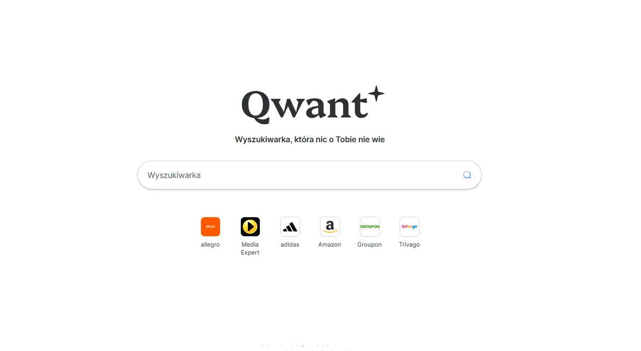 Interfejs wyszukiwarki qwant.com