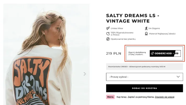 Get the code on the store's product page
