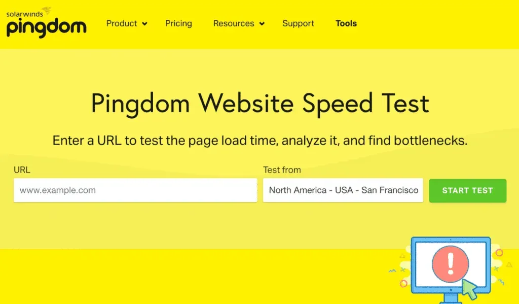 Pingdom Website Speed Test and load speed