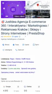 JustIdea's Google Business Profile in Kraków