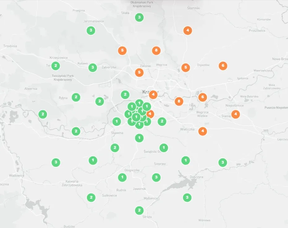 Google Maps for the phrase “kitchen taps” (Sanitbuy.pl)
