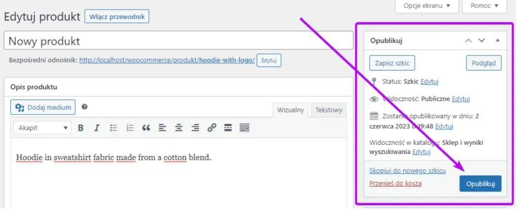 New product: Publish widget with the publish button