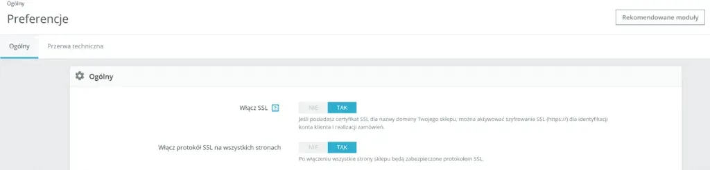 PrestaShop SSL configuration
