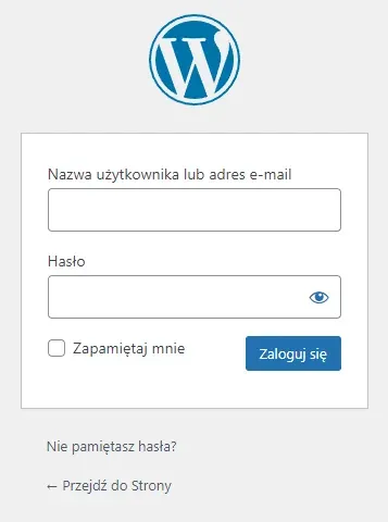 WordPress login form with username, password fields and a Log In button