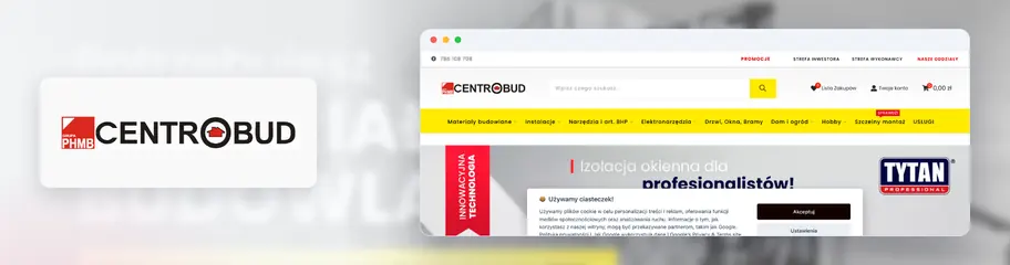 Logo CENTROBUD i strona główna sklepu centrobud.pl
